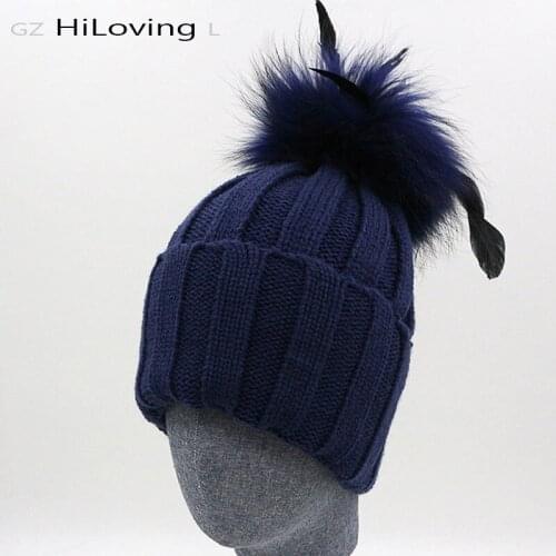 2016 Brand Designer Fur Pom Pom Beanie Knit Hat Winter Hats For Men Women Warm Wool Oversize Gorros Skullies Fashion Bonnet Caps