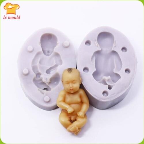 Doll Silicone Mold Chocolate Sugar Craft Soap Wedding Cake Decoration 3D NEW BORN BABY MOULDS
