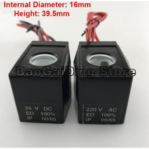 CKD Lead Plastic Encapsulated Coil AB410E Solenoid Water Valve Coil Inner Hole 16mm, Height Is 39.5mm Sanlixin