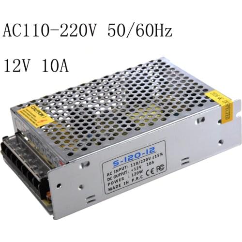 High quality 12V 10A Switching Power Supply AC110-220V 50/60Hz Power Supply Driver For LED Strip Light Universal AC input