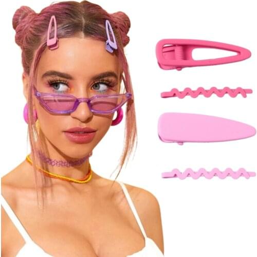 Cute Solid Color Wave-shaped Hair Clip Set 4pcs Colorful Hairpin Candy Color Hair Accessories Women Girls Headwear Decoration