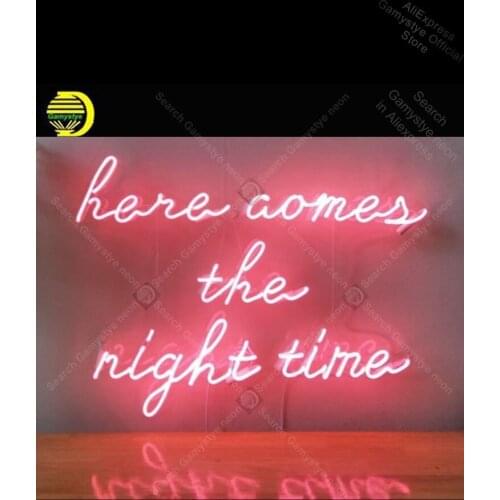 Here Comer The Night Time Neon Sign Glass Tube Handmade neon light Sign Real Glass Neon Personalized Custom Neon Signs For Home