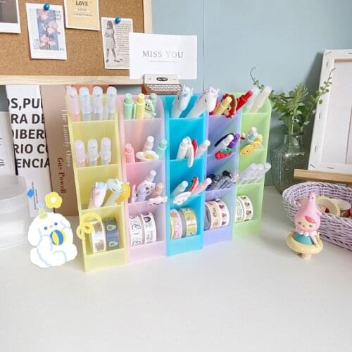 Desk Pen Holder Pencil Makeup Storage Box Desktop Organizer School Office Stationery