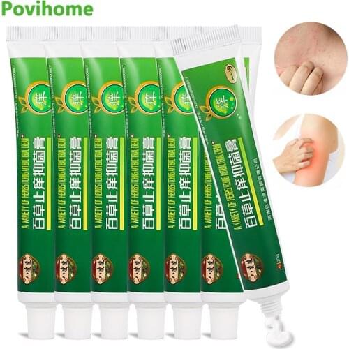 10Pcs Herbal Antipruritic Cream For Treat Dermatitis Eczema Psoriasis Antibacterial Ointment Anti Itch Skin Health Care Plaster