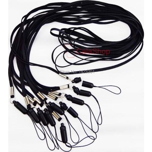 20 Pcs / Lot 43cm Long Bullet ID Card Badge Neck Strap Band Lanyard for Camera Cell Phone Lightwight Electronic Devices Black