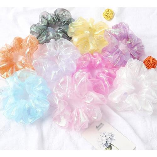 2021 New Organza Women Girls Elastic Hair Rubber Bands Accessories Scrunchies Korea Headwear Hair Tie Ring Rope Holder Headdress