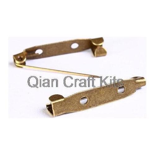 300pcs 25-35mm mix sizes big Antique brass antique bronze brooch clasp Findings