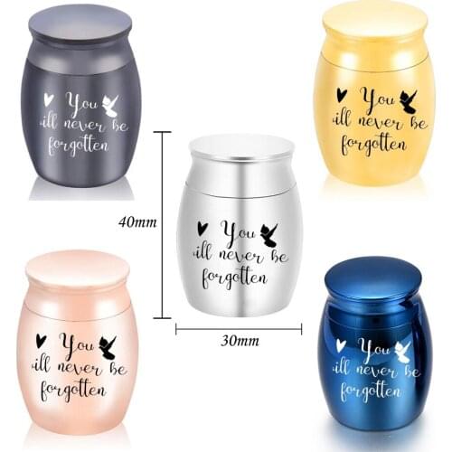 5 Colors Cremation Urns, Ashes Souvenirs, Pet/Human Mini Cremation Jars, With Beautiful Packaging Bags