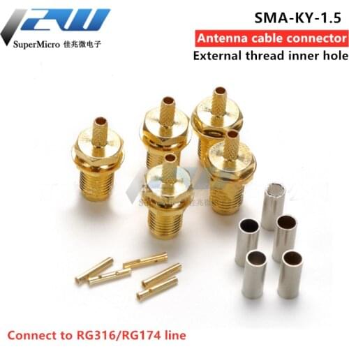 5 pcs SMA-KY-1.5 SMA female adapter, RF female connector, crimp female connector for RG316, RG174