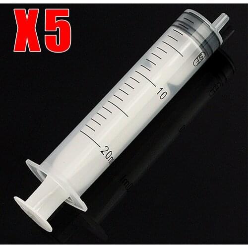 5Pcs 20ml Plastic Syringe Translucent Measuring Syringe With Cover Perfect Use Within Hydroponics Measuring Nutrient Hydroponics