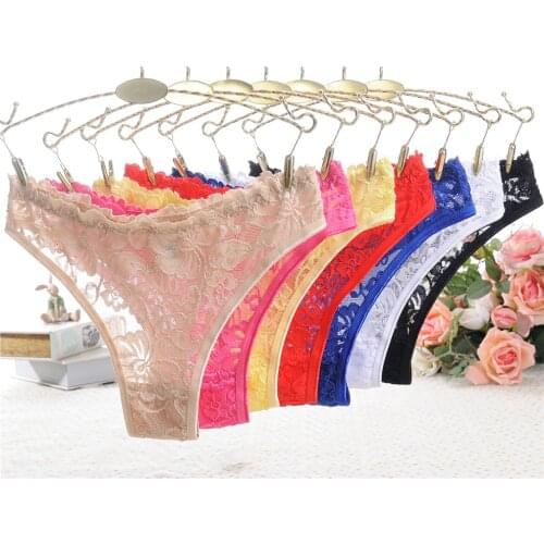 6pcs/lot small size female lace thong teenage girls Panties low rise womenunderwear hot g-stings 7colors intimates XXS-M 3306p6M