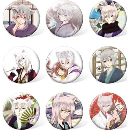 9pcs/set ) Kamisama Kiss Anime Badge Tomoe and Momozono Nanami Printed With Clothing & Accessories Brooch