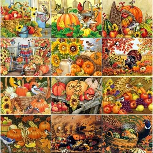 EverShine 5D Diamond Painting Full Drill Square Thanksgiving Diamond Embroidery Cartoon Picture Rhinestones Needlework Wall Art