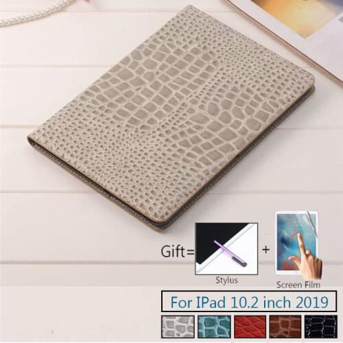 Case for iPad 10.2 Case iPad 7 7th Generation 2019 A2200 A2197 Cover Crocodile Pattern Leather Tablet Stand Smart Tablet Case