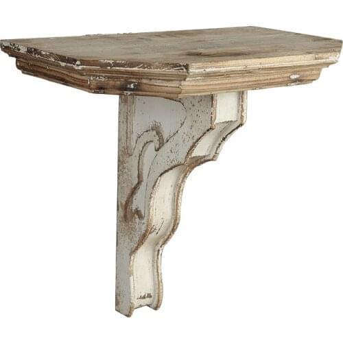 Handmade retro rustic shabby chic wooden wall display shelf