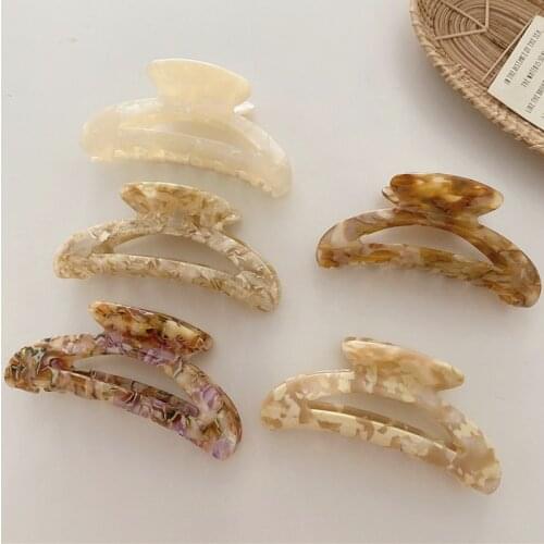 1PC Girl Hair Claw Women Geometric Hair Clamp Grab Hair Jaw Clip Grip Barrettes Korean Style Hairpin Acrylic Styling Accessories