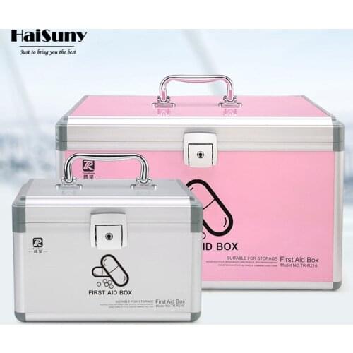 Double-layer Household Medicine Box Aluminum Alloy Outdoor Camping First Aid Kit Cosmetics Medicine Tools Storage Box Organizer
