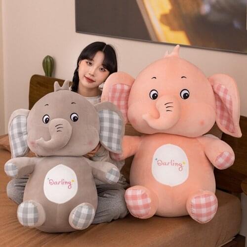 Giant Plush Elephant Toys Grey Stuffed Big Flappy Ears Long Plush Elephant Animal Toys For Children Christmas Gift For Children