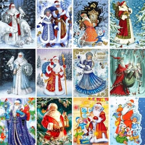 5D Diy Full Square Diamond Painting Santa Claus Embroidery Cross Stitch Rhinestone Mosaic Sale Home Decoration Christmas Gift