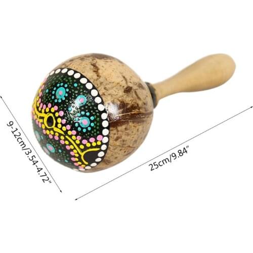 Coconut Shell Sand Hammer Shaker Gourd Kashaka Indonesia Shaker Rattle Percussio