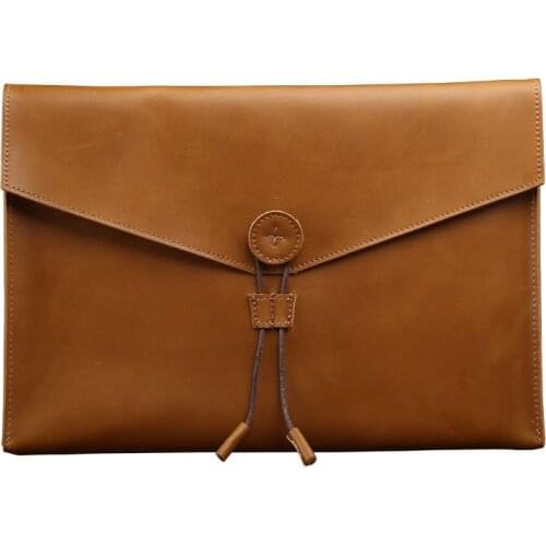 A4 Leather Folder Nature Genuine leather Document Bag Business a4 Paper Bag Document Organizer Office School Supplies