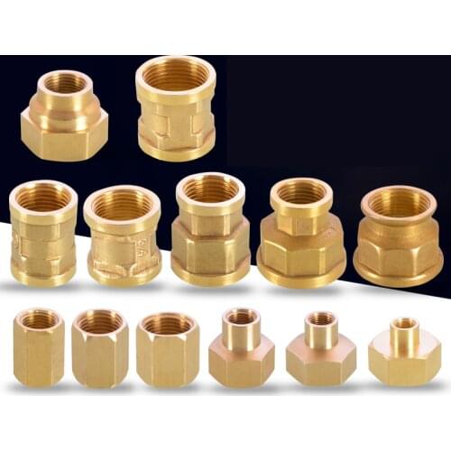 Brass Pipe Fitting - Female x Female Connector 1/8" 1/4" 3/8" 1/2" 3/4" 1" BSP Equal / Reducing Adaptor Jointer for Water Gas