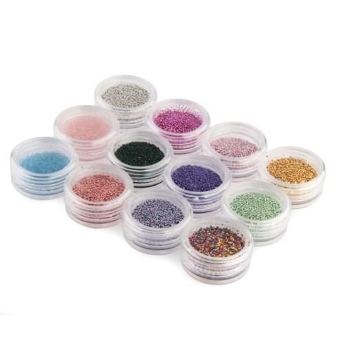 Lot of 12 Perler minibeads Caviar Nail Art Acrylic Nail Manicure