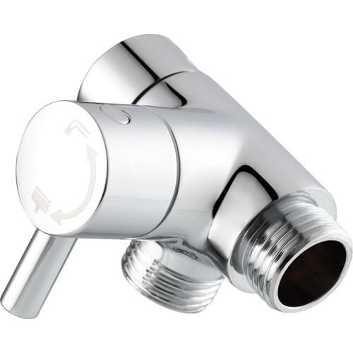 Copper bathroom shower arm manifold, one inlet and two outlet nozzles, diverter valve, bathroom shower pipe switching valve, tee