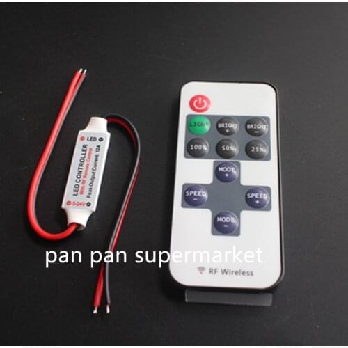 LED Strip Controller Mini Dimmer RF Remote DC 5V 12V 24V 11key Controller For LED 5050 2835 Strip Single Color Light