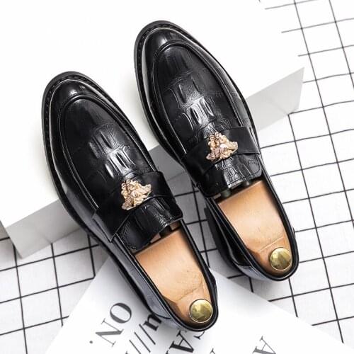 Alligator Shoes For Men Fashion Shoes Mens Moccasins Leather Men Formal Business Handmade Italian Luxury Loafers Mens Casual