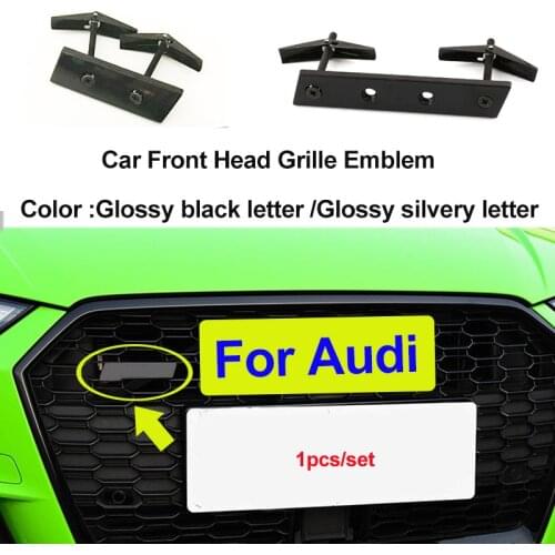 Car Front Hood Grille Emblem Car Logo Letter Number Bracket Sticker Honeycomb Net for S3 S4 S5 S6 S7 S8 RS3 RS4 RS5 RS6 RS7