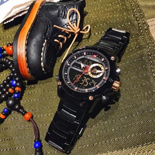 NAVIFORCE Men Watch Top Luxury Brand Men’s Sports Military Watches Full Steel Waterproof Quartz Digital Clock Relogio Masculino