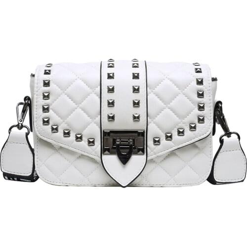 Luxury Patent Leather Classic Women Handbag Rivet Brand Designer Crossbody Bag Girls Party Shoulder Purse Ladies Clutch Tote