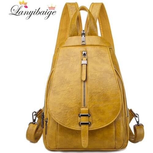 Women Leather Backpacks High Quality Female Backpack Chest Bag Casual Daily Bag Sac a Dos Ladies Travel Backpack School BagPack
