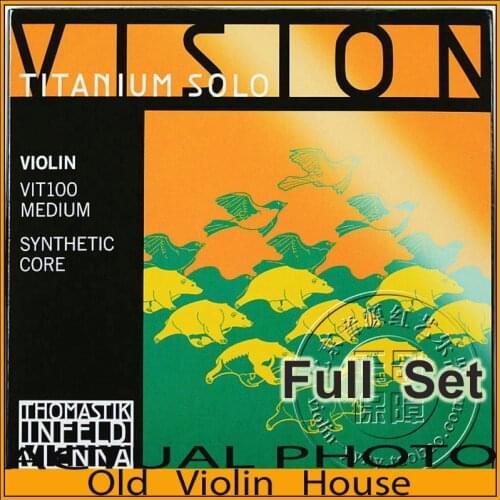 Original Thomastik Vision Titanium Solo(VIT100) Violin Strings Full Set Medium with Ball-End, full set,made in Austria