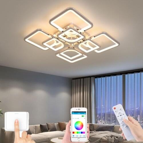 Nordic living room LED chandelier bedroom ceiling lamp hotel room lighting remote control dimming electroplating lampshade