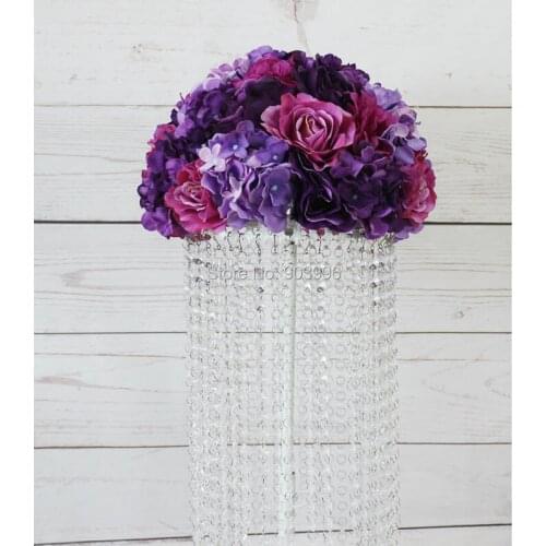SPR Purple table centerpiece artificial rose wedding flower wall backdrop road lead arch flower ball for party arrangement