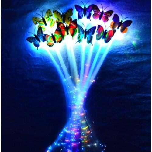30pcs Led Butterfly Hair Braid Flashing/Glow/Light Up/Luminous Hair Clips Toys for Children Festival Holiday Party Supplies
