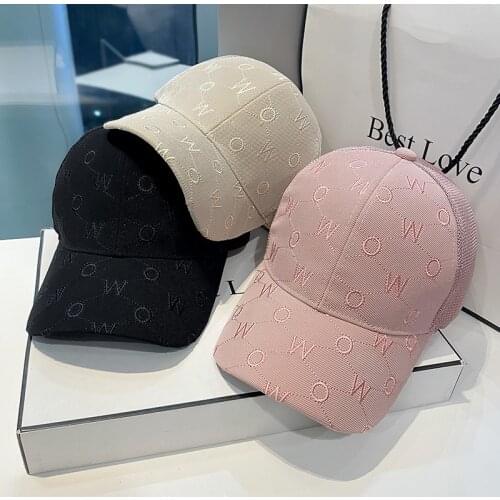 Ladies Baseball Cap Summer Korean Fashion Breathable Mesh Caps INS Wind Couple Embroidered Letters Outdoor Sun Hat