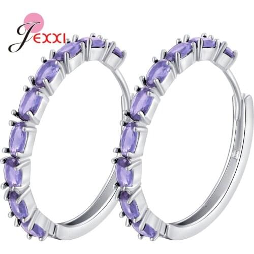 Hoop Earrings for Women Crystal 925 Sterling Silver Circle Earrings Hoop Rhinestone Earrings Jewelry Earrings Wholesale