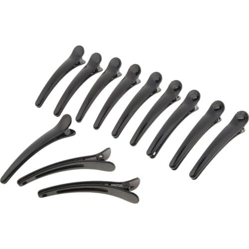 12x Professional Non-Slip Duck Teeth Bows Hair Clips Salon Hair DIY Accessory