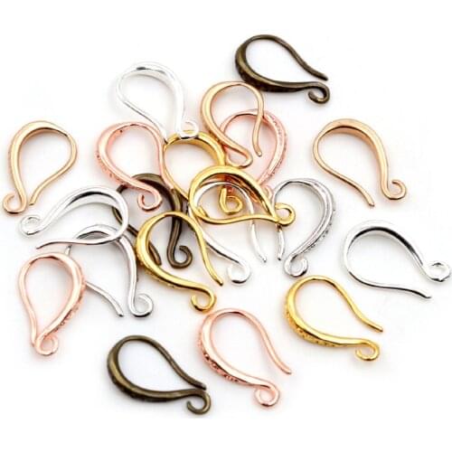 15x10mm 20pcs High Quality Silver Plated Bronze Gold 6 Colors French Earring Hooks Wire Settings Base Setting