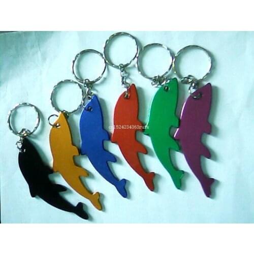 240pcs Dolphin Fish Shaped Beer Bottle Opener Dolphin Beer Wine Openers with Keychain Kitchen Bar Tool