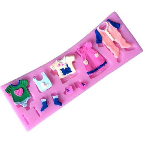 3D Baby Cloth Silicone Cake Mold Candy Fondant Chocolate Mould Cake Decorating Tools Cupcake Baking Molds Kitchen Accessories