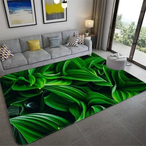 Green Leaves 3D Mat For Living Room Soft Carpet For Bedroom Washable Anti-slip Floor Rug Kitchen Bathroom Mat Doormat Nordic