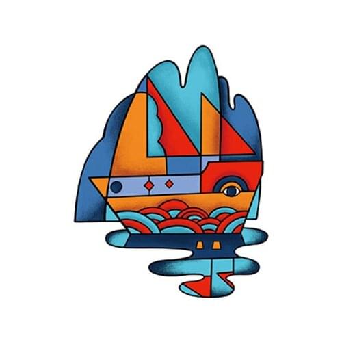 65MM×50MM tattoo stickers waterproof female long-lasting hand geometric abstract art