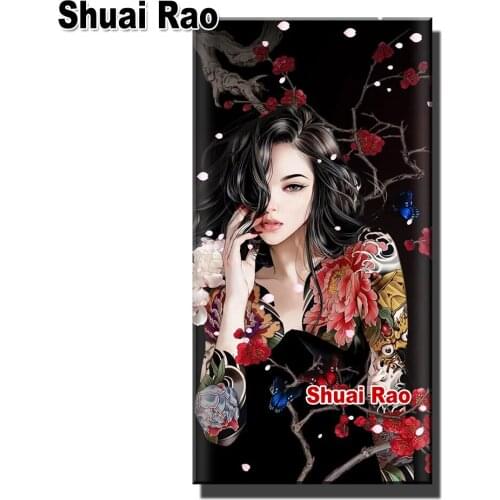 Tattoos Japanese Girl diamond painting Full Square/Round drill 5d diamond embroidery portrait Darkness Woman 3d cross stitch