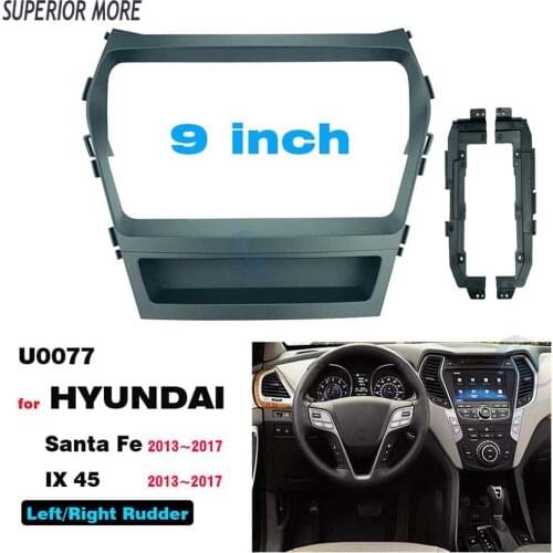 2din 9inch Car Radio installation DVD GPS mp5 Plastic Fascia Panel frame for HYUNDAI Santa Fe/IX45 2013~2017 Dash Mount Kit