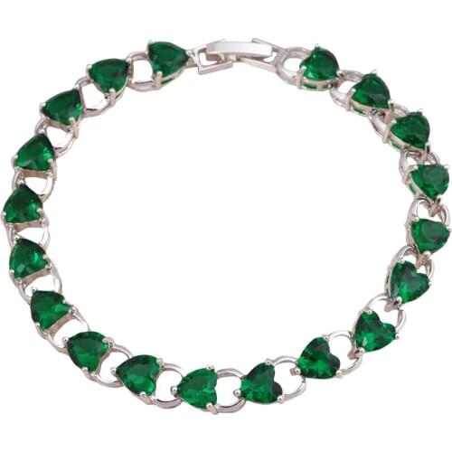 Elegant Peridot Jewelry for women Green Australia Zircon Silver filled Charm Bracelets Factory Price Fashion jewelry TBS761A