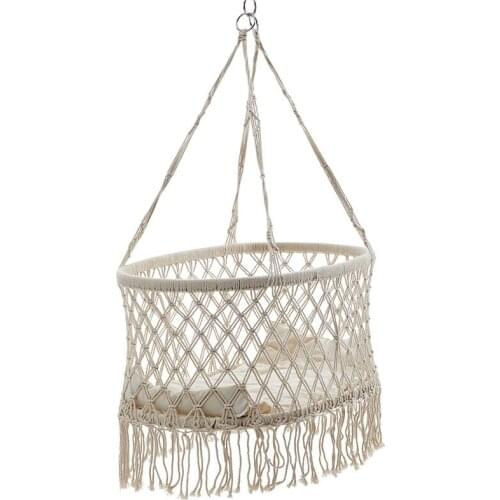 Cotton Rope Tassel Hammock Chair Swing Hammock Children Rocking Sleep Bed Indoor Outdoor Hanging Sest Child Swing Seat